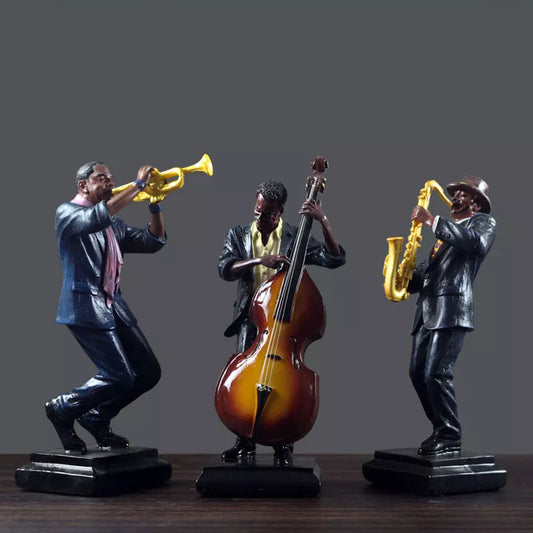 American Style Music Band Instrument Figurine Sculpture Decoration