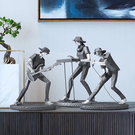 Grey Music Band Characters Figurine Statue Decoration
