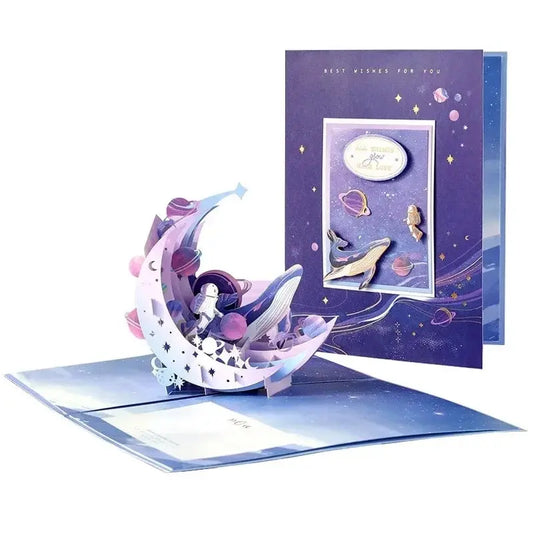 3D Birthday Card Astronaut in the Space