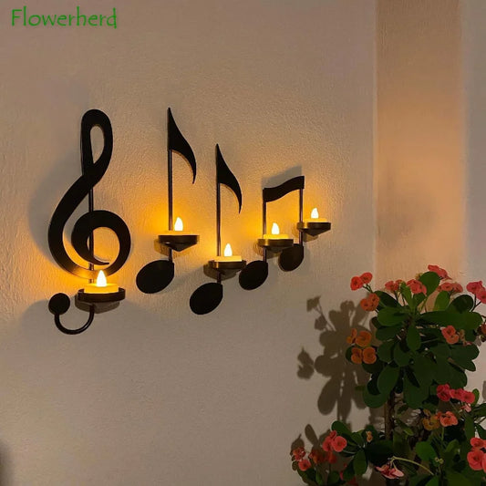 Phonogram Music Candle Holder Wall Hanging Decoration