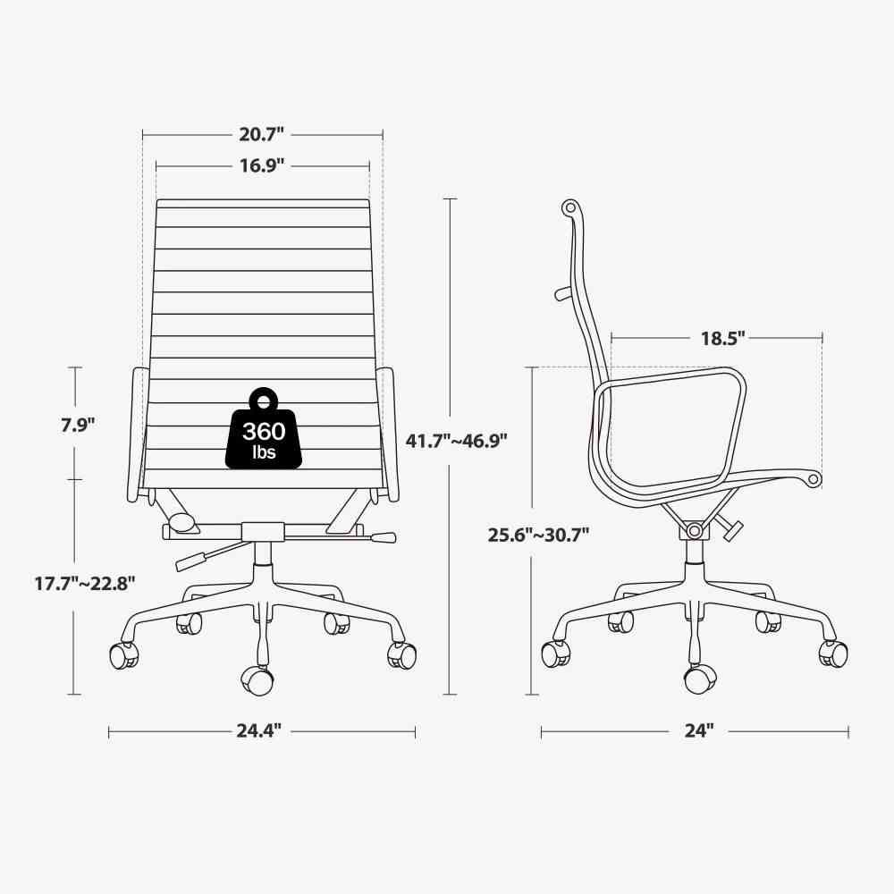 Eames Aluminum Group Office Chair | Top Grain Leather