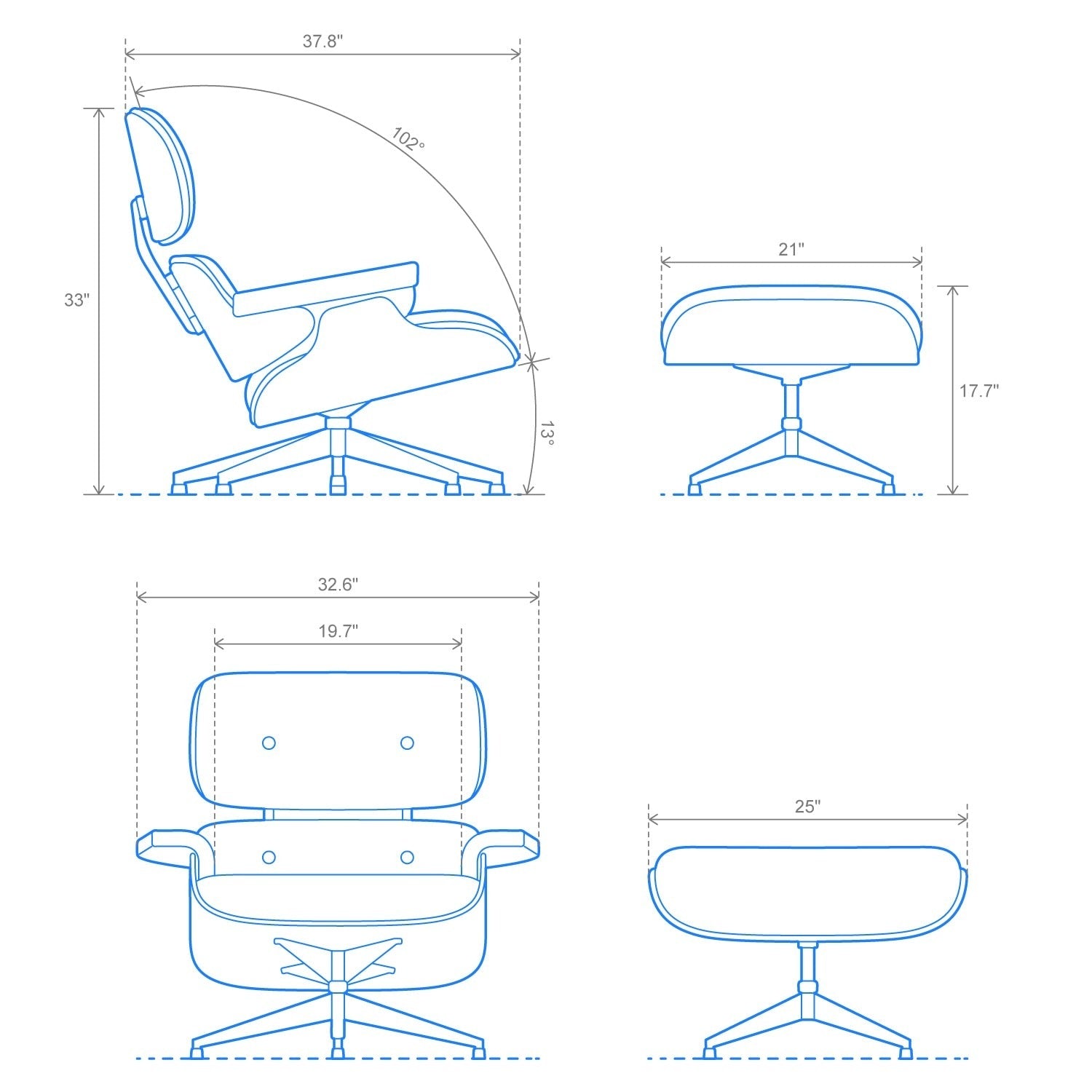 Eames Lounge Chair and Ottoman (Premium Tall Version)