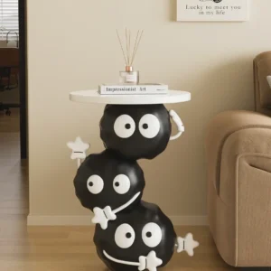 Black Cartoon Cloud Side Table Sculpture – Cute Floor-Standing Decor Stand for Living Room, Sofa, TV Cabinet & Coffee Table Styling