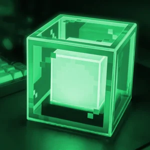 Pixel Beacon Night Light – Rechargeable Gaming Desk Lamp with Colorful Glow for Bedroom, Computer Setup & Gamer Room Decor