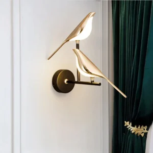 Nordic Golden Bird Wall Lamp – Elegant LED Bird Sconce for Bedroom, Living Room, Hallway & Bedside Decor