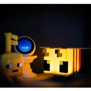 Pixel Bee Night Light – Cute Block-Style LED Table Lamp for Kids Bedroom, Gaming Room & Cozy Desk Decor