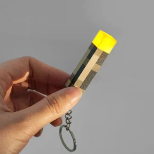 Pixel Torch Keychain Light – Mini Rechargeable LED Flashlight, Block-Style Backpack Charm & Gamer Gift