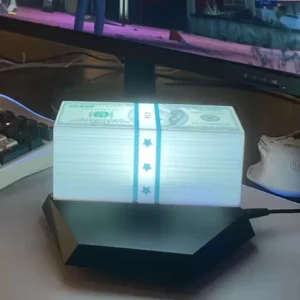 Floating Dollar Stack Night Light – Magnetic Levitation Money Lamp for Desk, Office, Bedroom & Creative Gift Decor