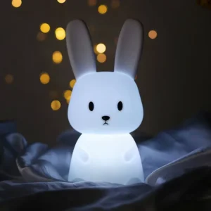 Cute Rabbit Night Light – Silicone Touch Sensor LED Bunny Lamp with Color Changing Glow for Kids Bedroom, Nursery & Bedside Decor