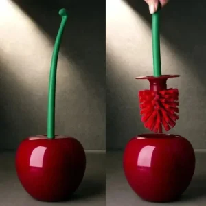 Cherry Toilet Brush Set – Cute Fruit-Shaped Bathroom Brush with Holder, Creative Bathroom Accessory & Fun Home Decor
