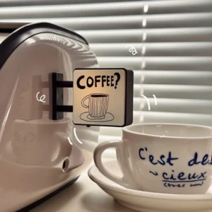 Mini Coffee Lightbox Fridge Magnet – Cute Light-Up Café Sign Magnet for Refrigerator, Kitchen, Locker & Home Decor
